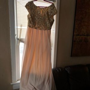 Gold/blush prom dress